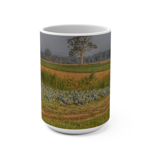 Rustic Farmhouse Coffee Mug featuring Cabbage and Pumpkin Patch