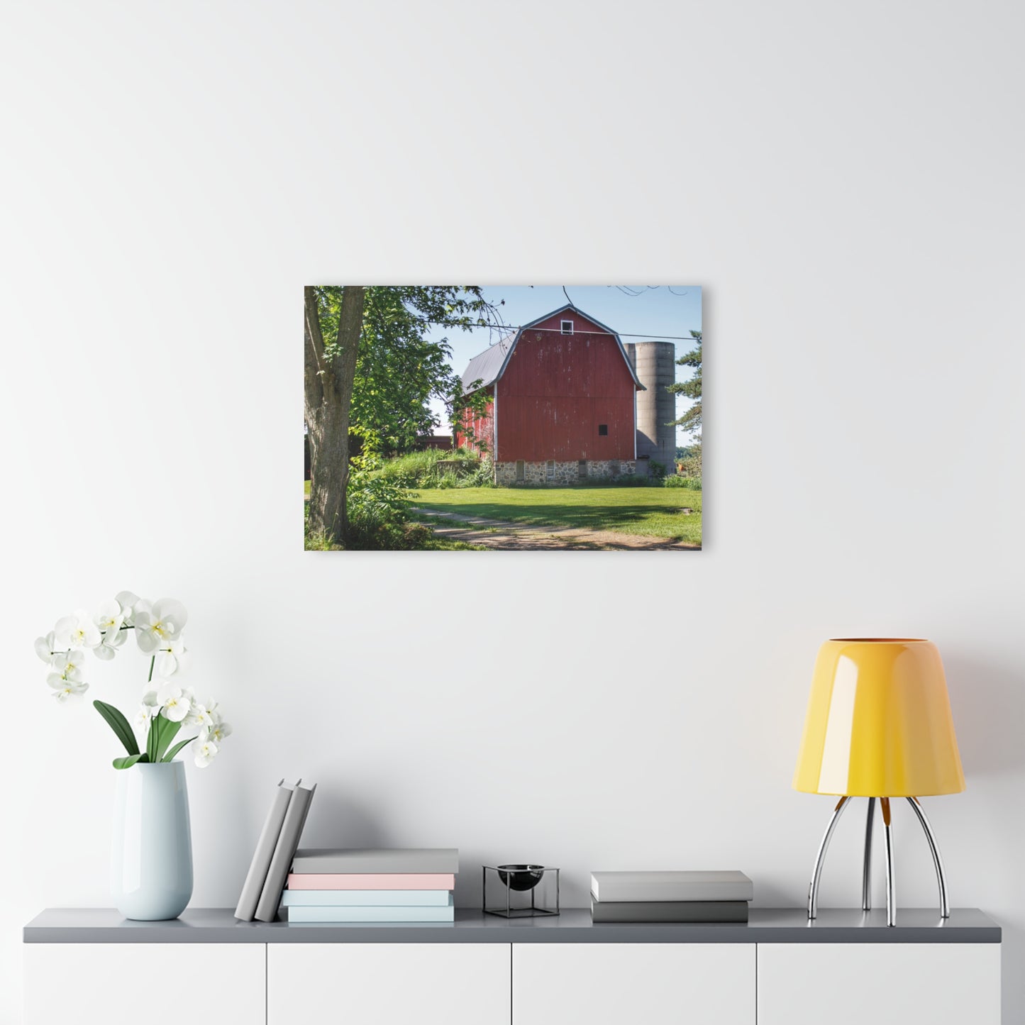 U R There Photography Mayville Road Red Rustic Farmhouse Acrylic Wall Print