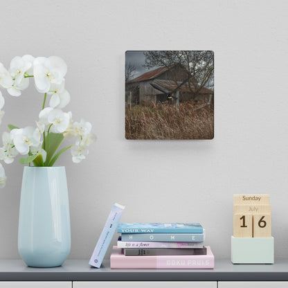 Rustic Farmhouse Wall Clock featuring Grey Saltbox