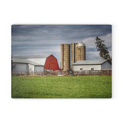U R There Photography M-24 Farm Rustic Farmhouse Tempered-Glass Cutting Board