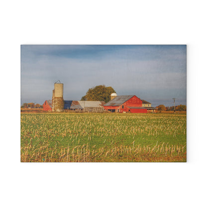 U R There Photography Maple Valley Farm Rustic Farmhouse Tempered-Glass Cutting Board