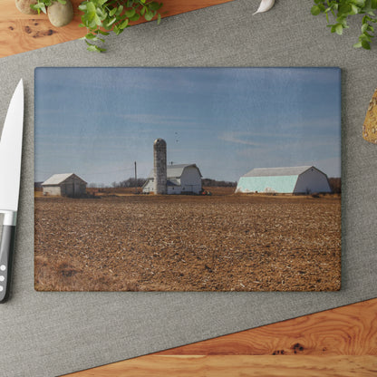 U R There Photography Colling Whites Rustic Farmhouse Tempered-Glass Cutting Board