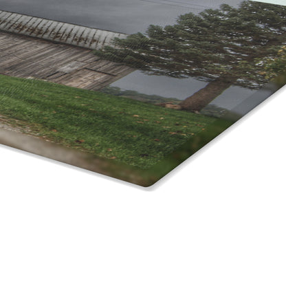 U R There Photography North Lake Road Grey Rustic Farmhouse Tempered-Glass Cutting Board