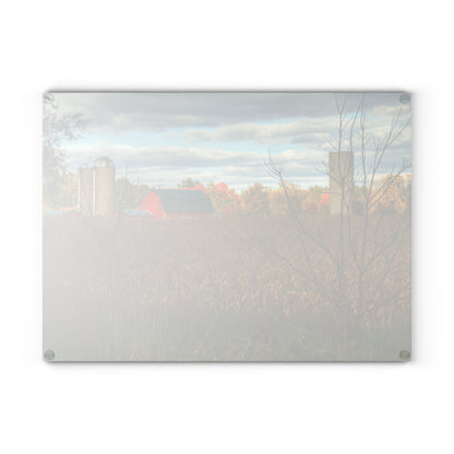 U R There Photography Beyond the Harvest Corn II Rustic Farmhouse Tempered-Glass Cutting Board