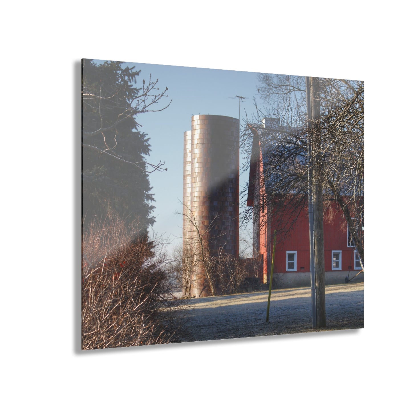 U R There Photography Newark Hidden Red Rustic Farmhouse Acrylic Wall Print