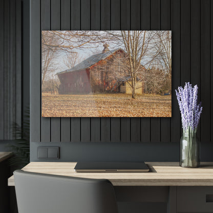 U R There Photography Millington Road Collapsing Red Rustic Farmhouse Acrylic Wall Print