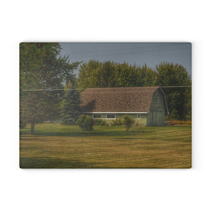 U R There Photography Crawford Road Green Rustic Farmhouse Tempered-Glass Cutting Board