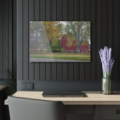 U R There Photography Mayville Lapeer Road Red in the Fall Rustic Farmhouse Acrylic Wall Print