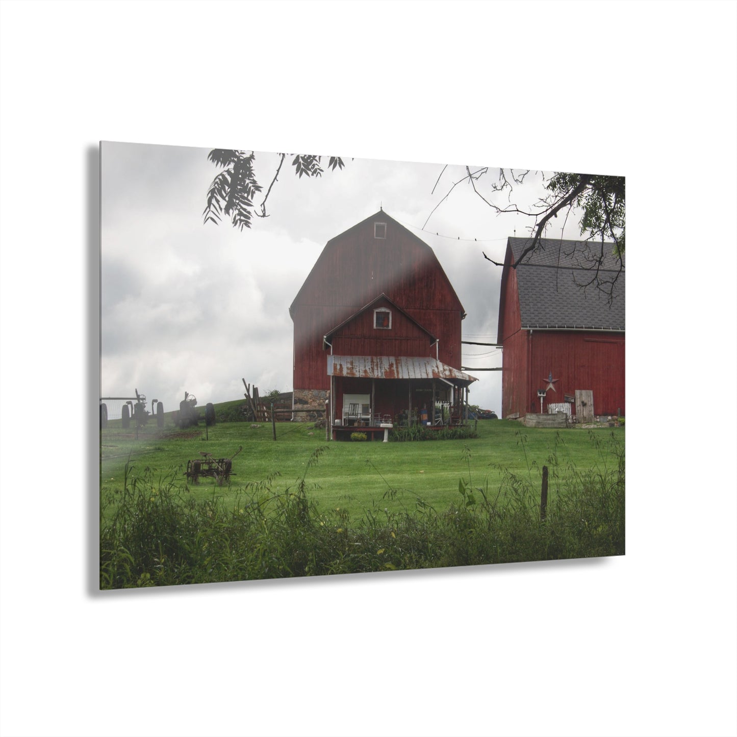 U R There Photography Bishop Road Reds II Rustic Farmhouse Acrylic Wall Print