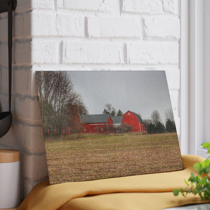 U R There Photography Kidder Road Reds Rustic Farmhouse Tempered-Glass Cutting Board