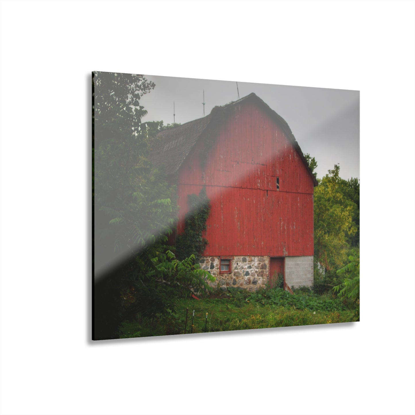 U R There Photography Brown Road Hidden Red I Rustic Farmhouse Acrylic Wall Print