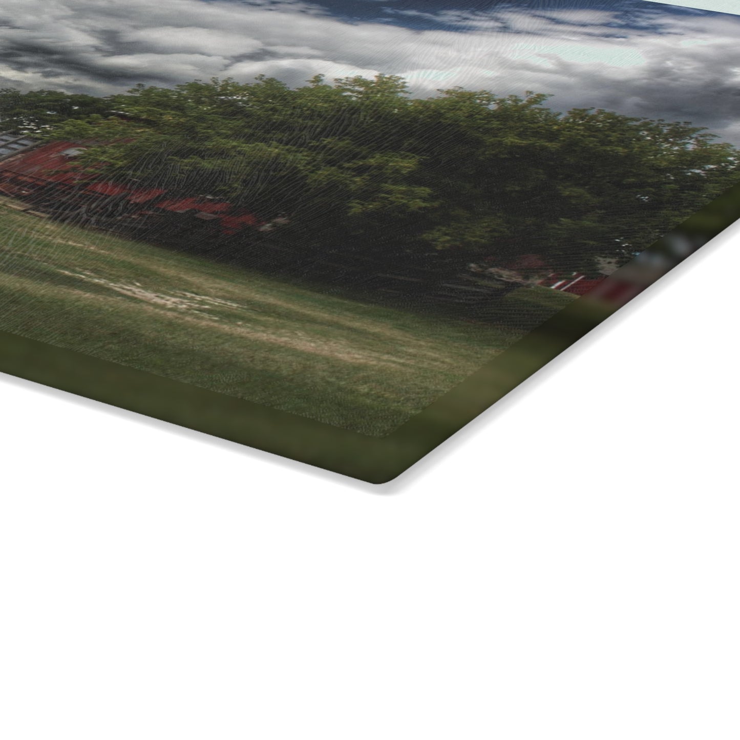 U R There Photography Five Lakes Farm I Rustic Farmhouse Tempered-Glass Cutting Board