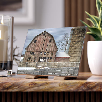 U R There Photography Old Marathon Red Rustic Farmhouse Decorative Ceramic Tile