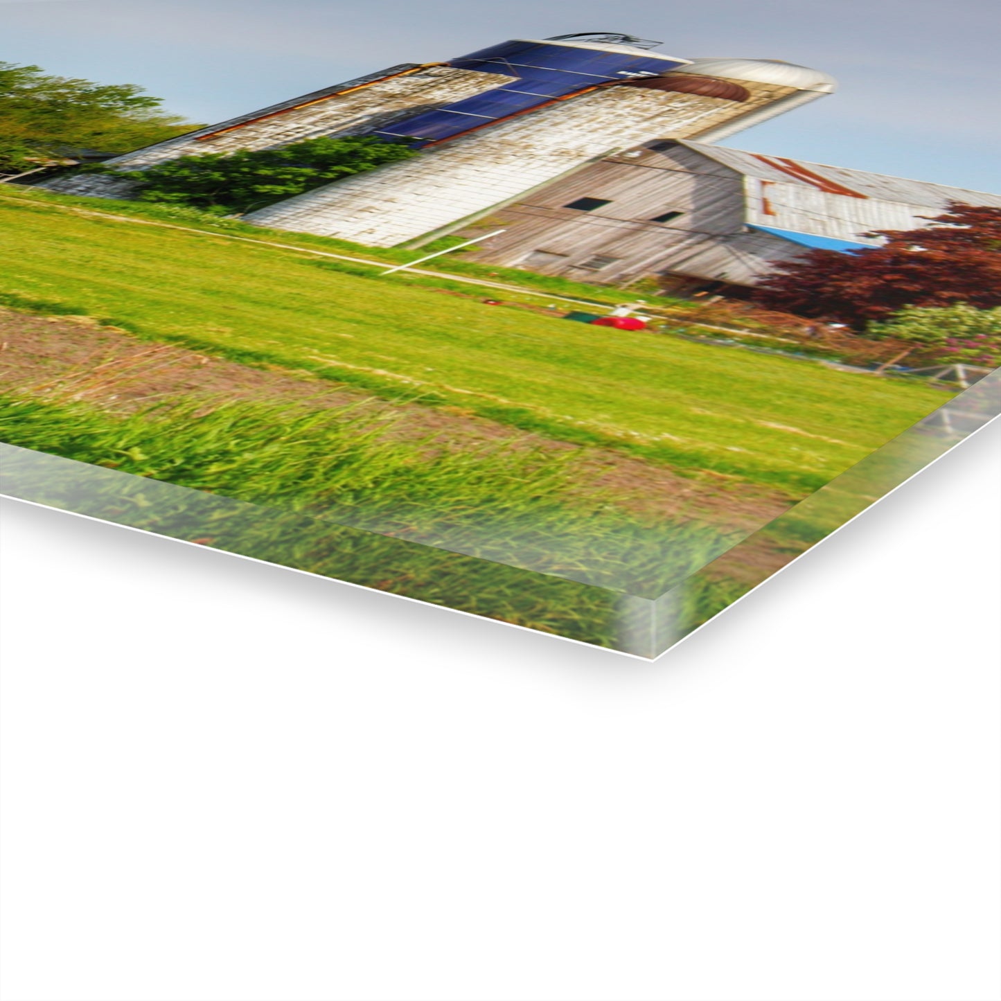 U R There Photography M-25 Old Grey and Silos Rustic Farmhouse Acrylic Wall Print