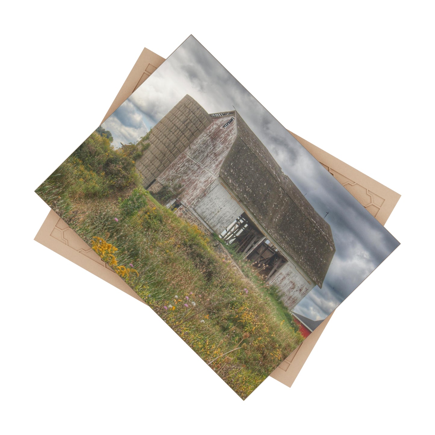 U R There Photography Castle Road White Rustic Farmhouse Decorative Ceramic Tile