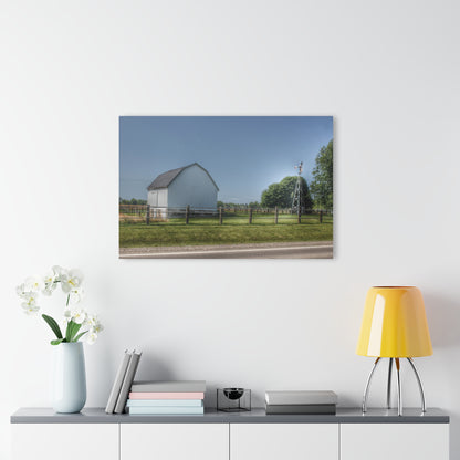 U R There Photography M-90 White and Windmill I Rustic Farmhouse Acrylic Wall Print