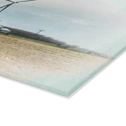 U R There Photography Dickerson Grey Rustic Farmhouse Tempered-Glass Cutting Board