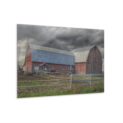U R There Photography Sandusky Horse Barn Against Fall Skies Rustic Farmhouse Acrylic Wall Print