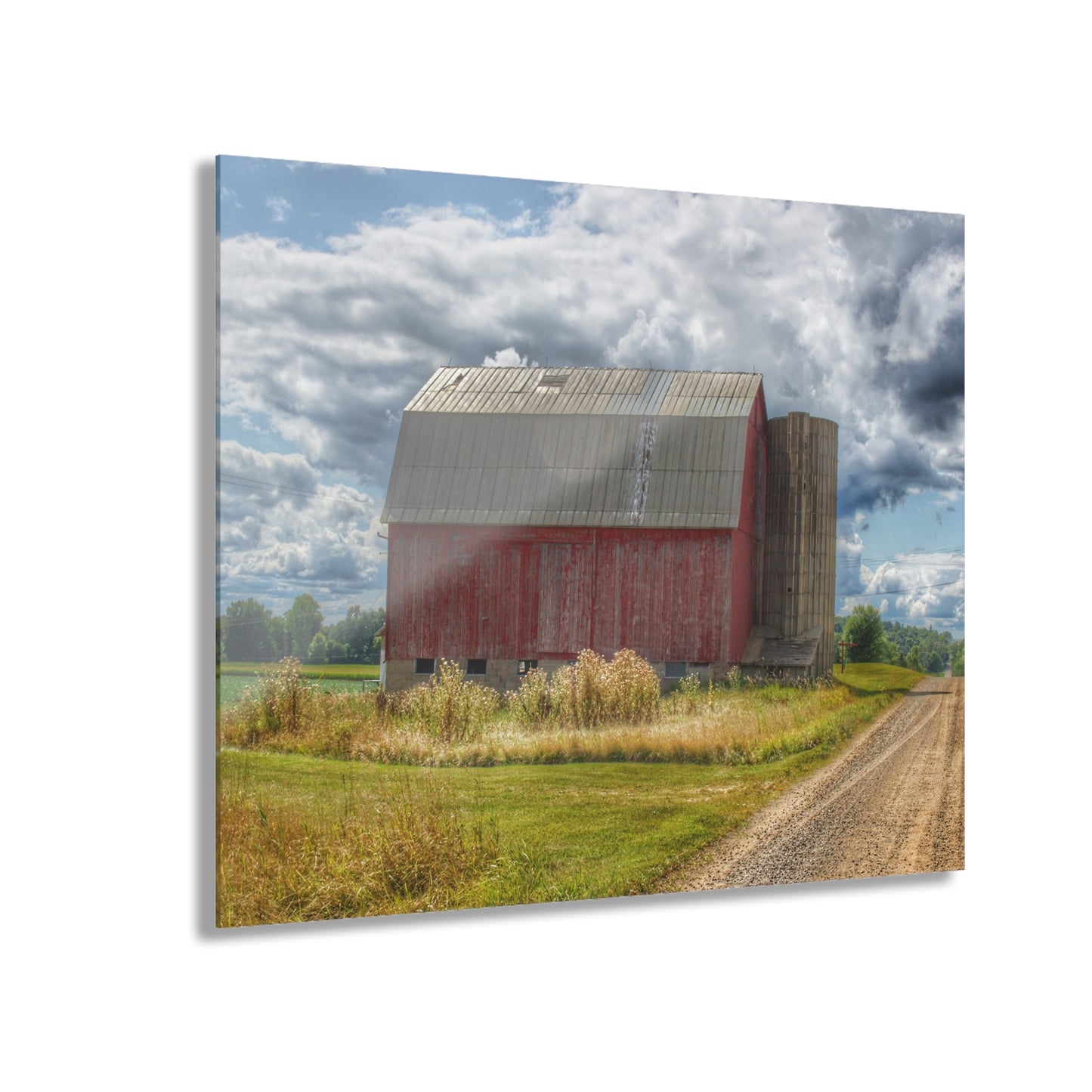 U R There Photography Haines Road Red Rustic Farmhouse Acrylic Wall Print