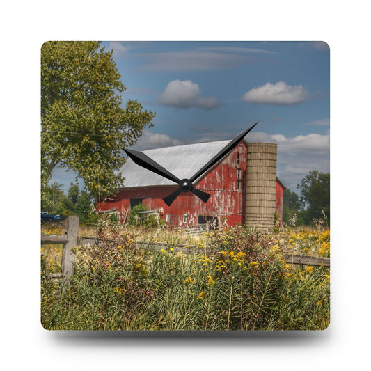 Rustic Farmhouse Wall Clock featuring Nettney Road Red