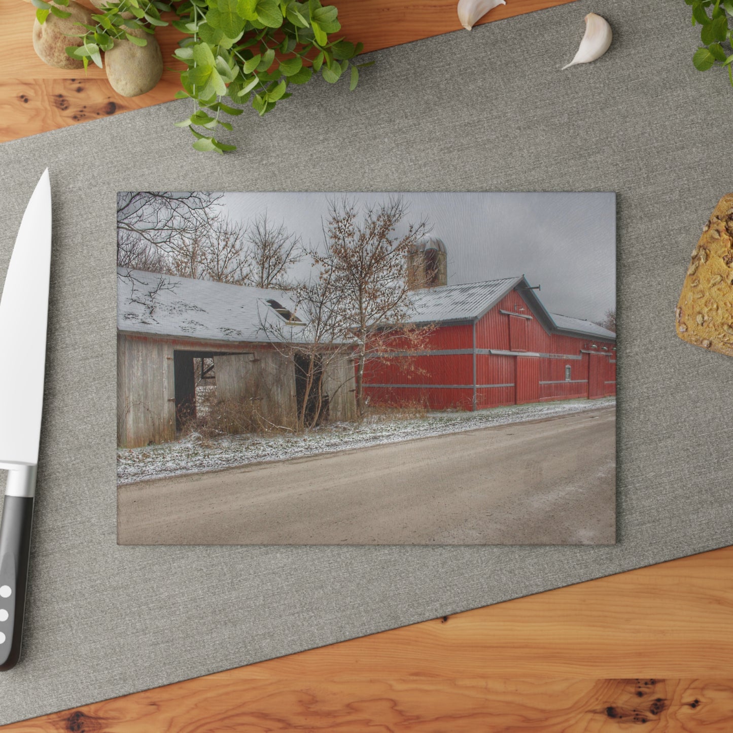 U R There Photography Bordman Roadside Buddies I Rustic Farmhouse Tempered-Glass Cutting Board