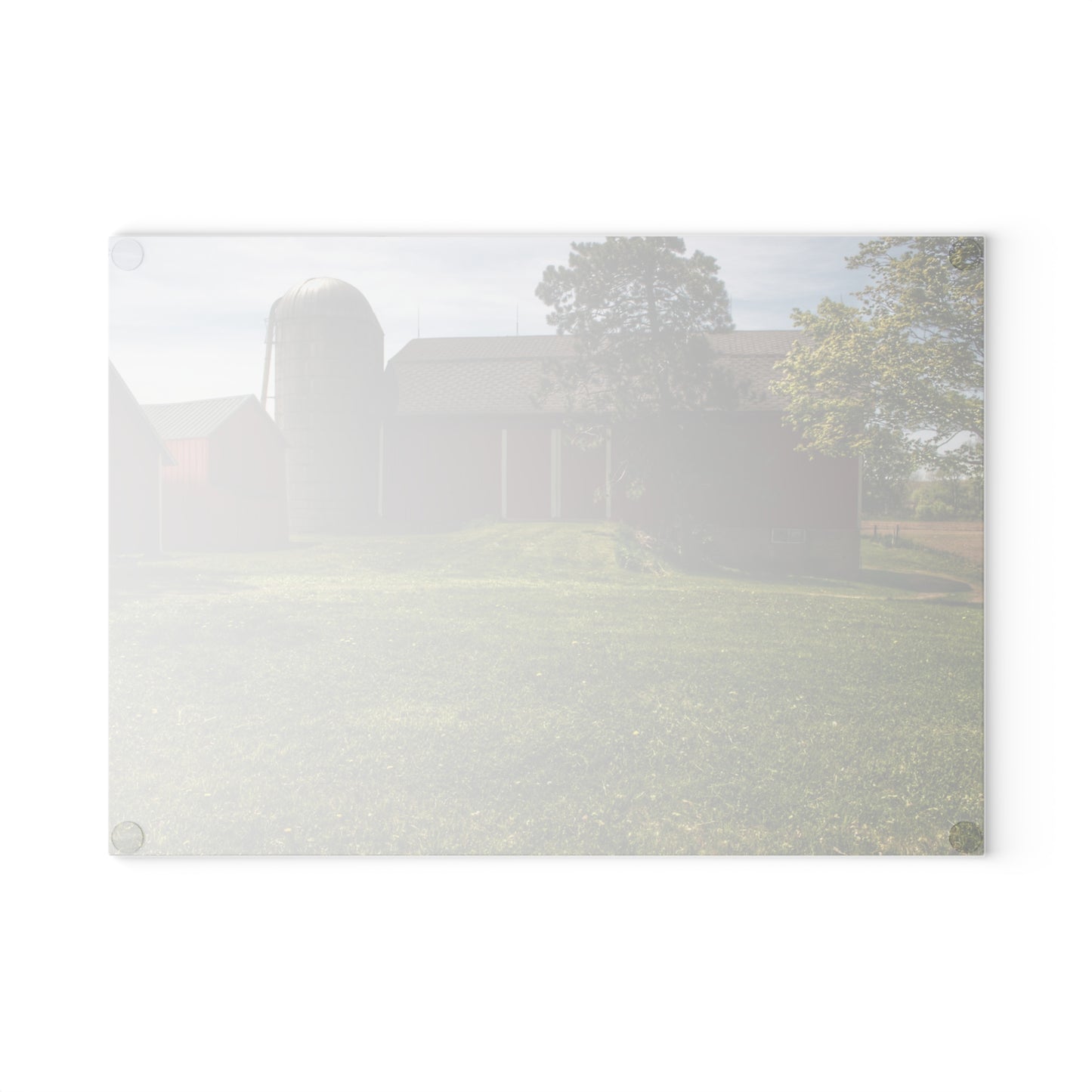 U R There Photography Maple Leaf Road Red Rustic Farmhouse Tempered-Glass Cutting Board