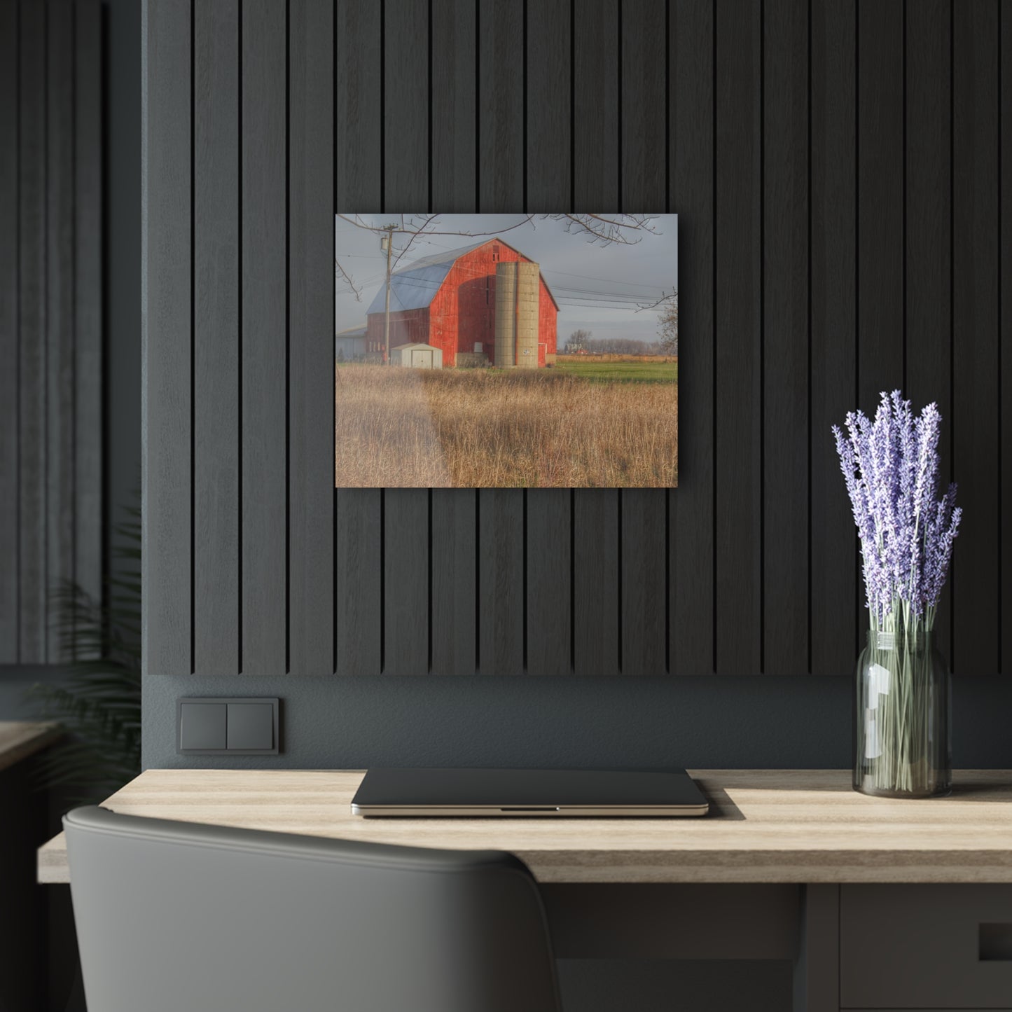U R There Photography Harrington Road Red and Silo Rustic Farmhouse Acrylic Wall Print