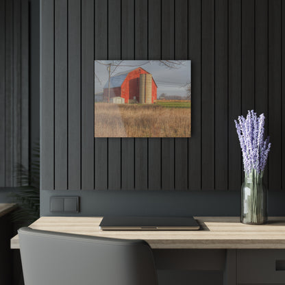 U R There Photography Harrington Road Red and Silo Rustic Farmhouse Acrylic Wall Print