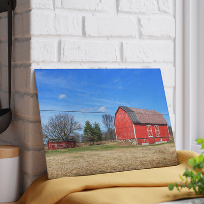U R There Photography Kings Mill Red II Rustic Farmhouse Tempered-Glass Cutting Board