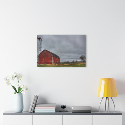 U R There Photography West Lake Road Red Barn and Windmill Rustic Farmhouse Acrylic Wall Print