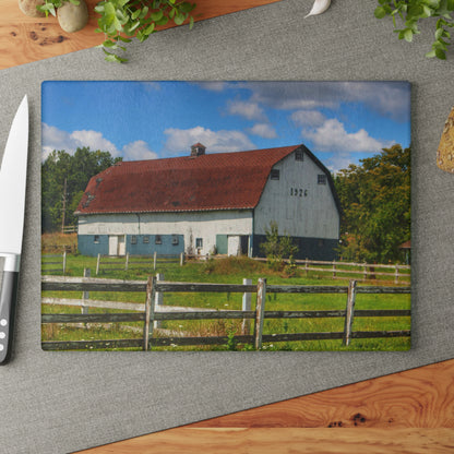 U R There Photography Beyond the Fence on Clark Road Rustic Farmhouse Tempered-Glass Cutting Board