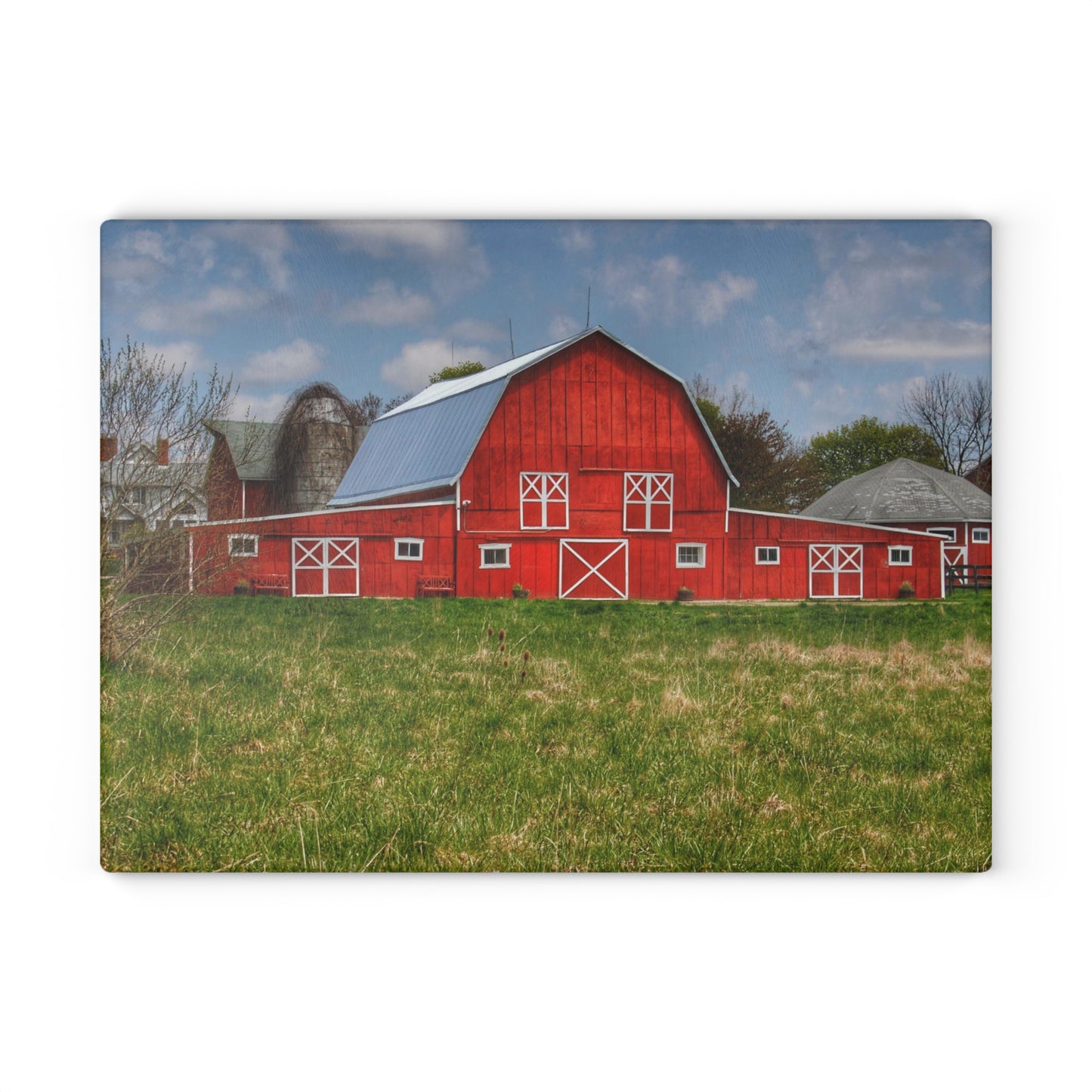 Barn Boutique Rustic Tempered-Glass Cutting Board| Delano Road Red