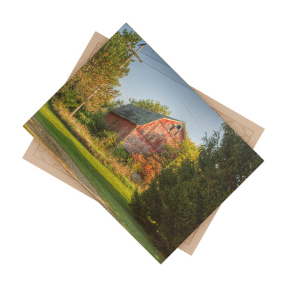 U R There Photography Belle River Red I Rustic Farmhouse Decorative Ceramic Tile