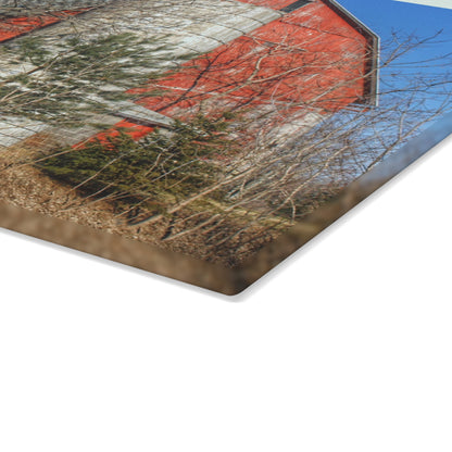 U R There Photography Van Dyke Red I Rustic Farmhouse Tempered-Glass Cutting Board