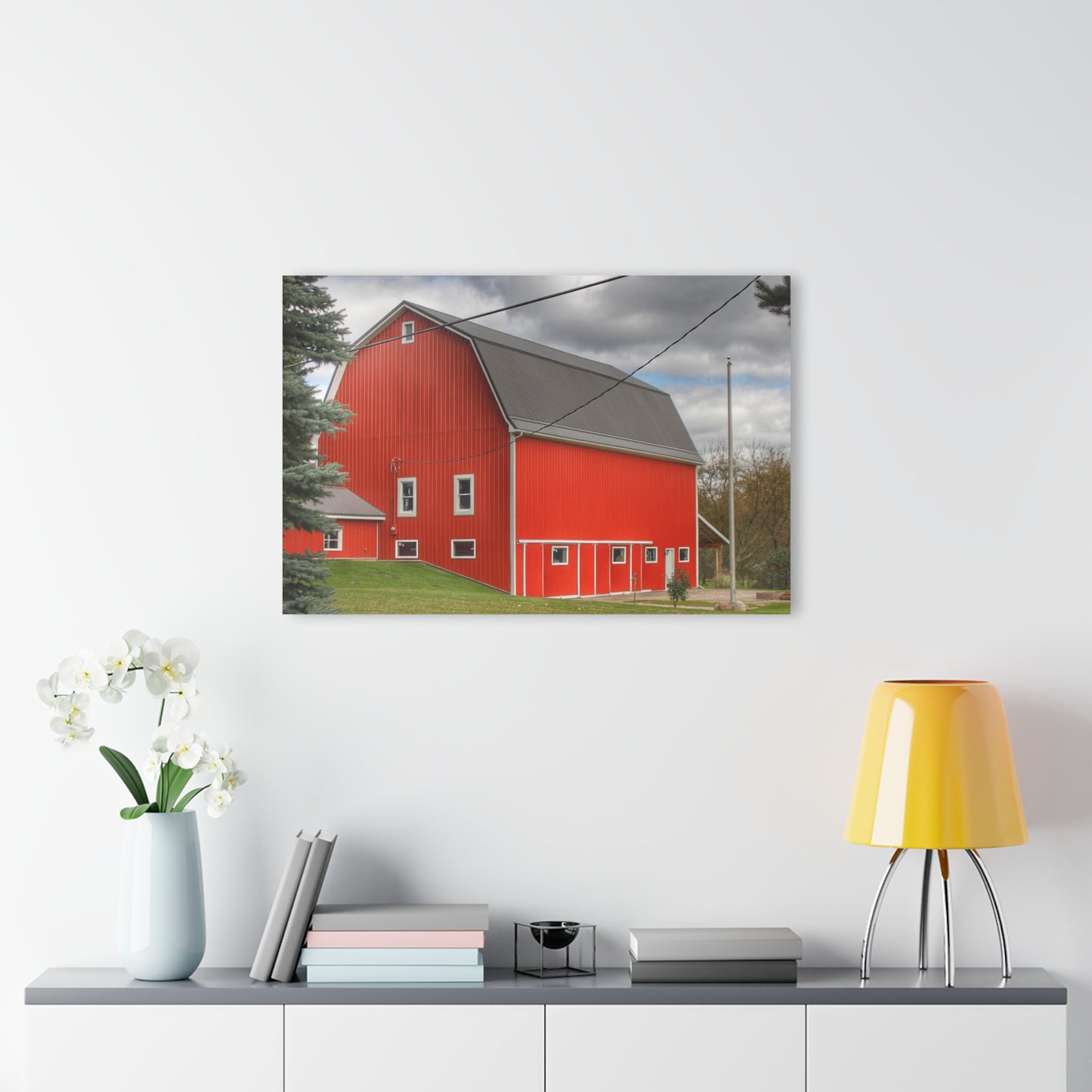 U R There Photography Connell Road Modern Red Rustic Farmhouse Acrylic Wall Print