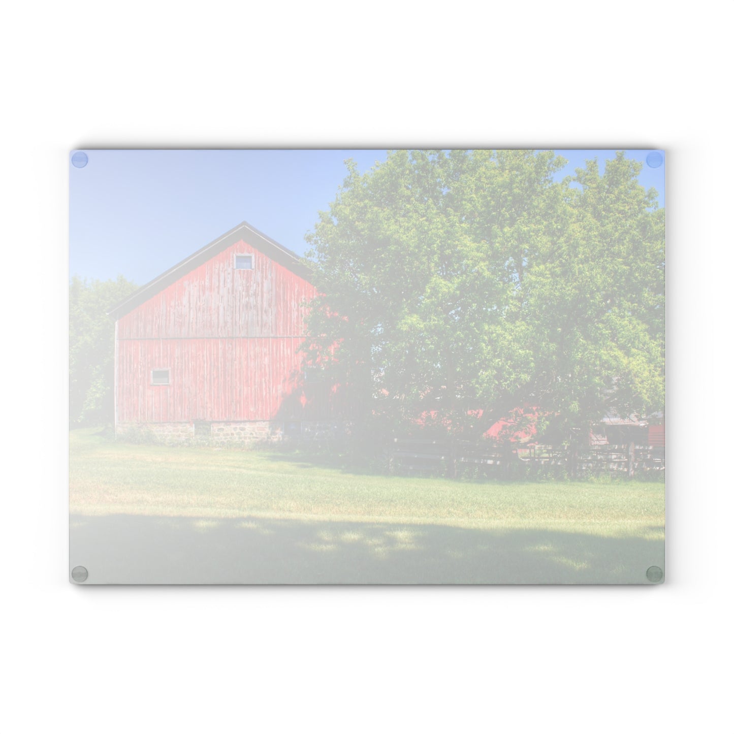 U R There Photography Five Lakes Red IV Rustic Farmhouse Tempered-Glass Cutting Board
