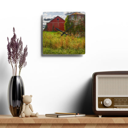 U R There Photography Roadside Relics Rustic Farmhouse Acrylic Analog Wall Clock