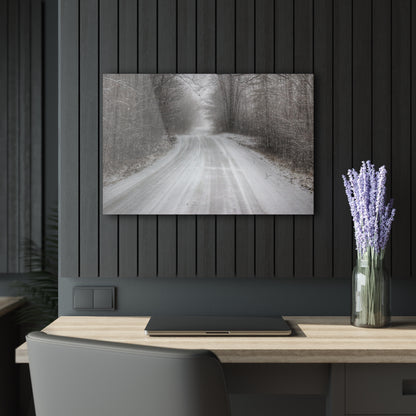U R There Photography Cold Country Roads Rustic Farmhouse Acrylic Wall Print