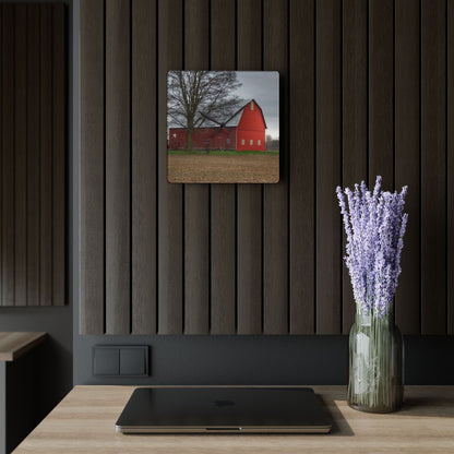U R There Photography South Summers Road Star Barn Rustic Farmhouse Acrylic Analog Wall Clock