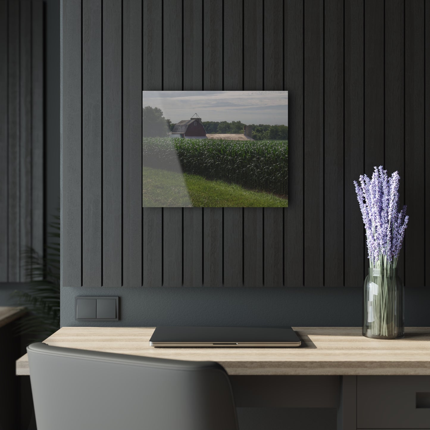 U R There Photography Above the Corn on Piersonville Road II Rustic Farmhouse Acrylic Wall Print