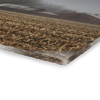 U R There Photography Farm in the Fog on Barnes Road Rustic Farmhouse Acrylic Wall Print