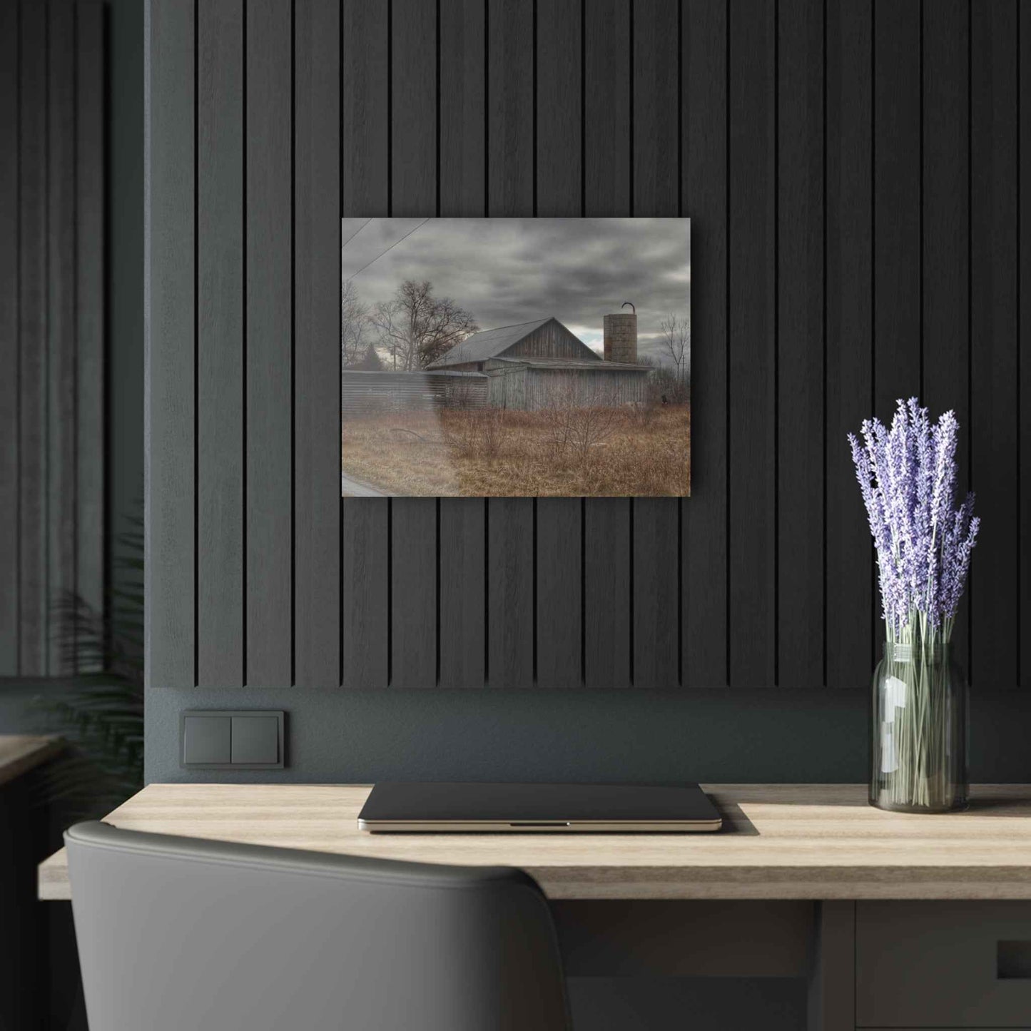U R There Photography Church Road Grey I Rustic Farmhouse Acrylic Wall Print