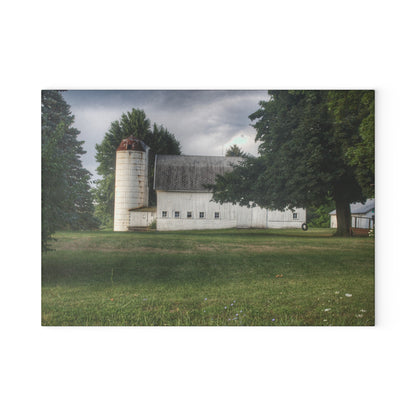 U R There Photography Marathon Road White Rustic Farmhouse Tempered-Glass Cutting Board