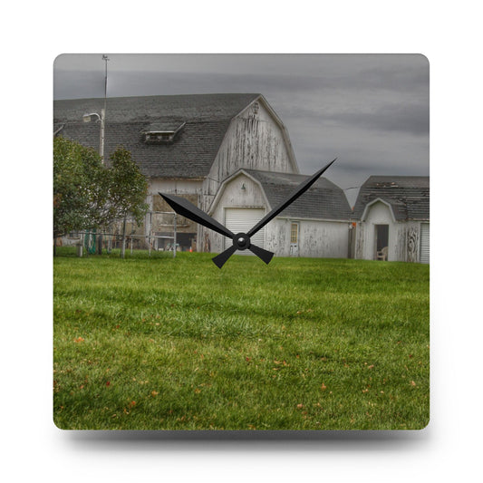 U R There Photography Lippincott Whites Rustic Farmhouse Acrylic Analog Wall Clock