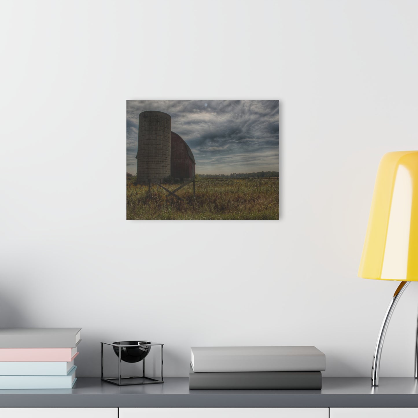 U R There Photography Mushroom Road Red I Rustic Farmhouse Acrylic Wall Print