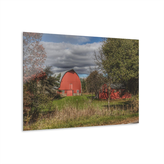 U R There Photography Genesee Road Red III Rustic Farmhouse Acrylic Wall Print