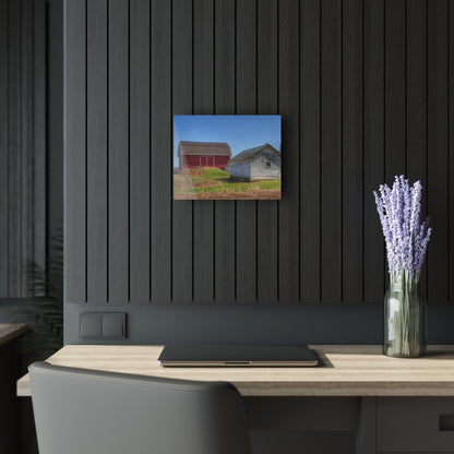 U R There Photography Hurd Corners Red and Little White Rustic Farmhouse Acrylic Wall Print