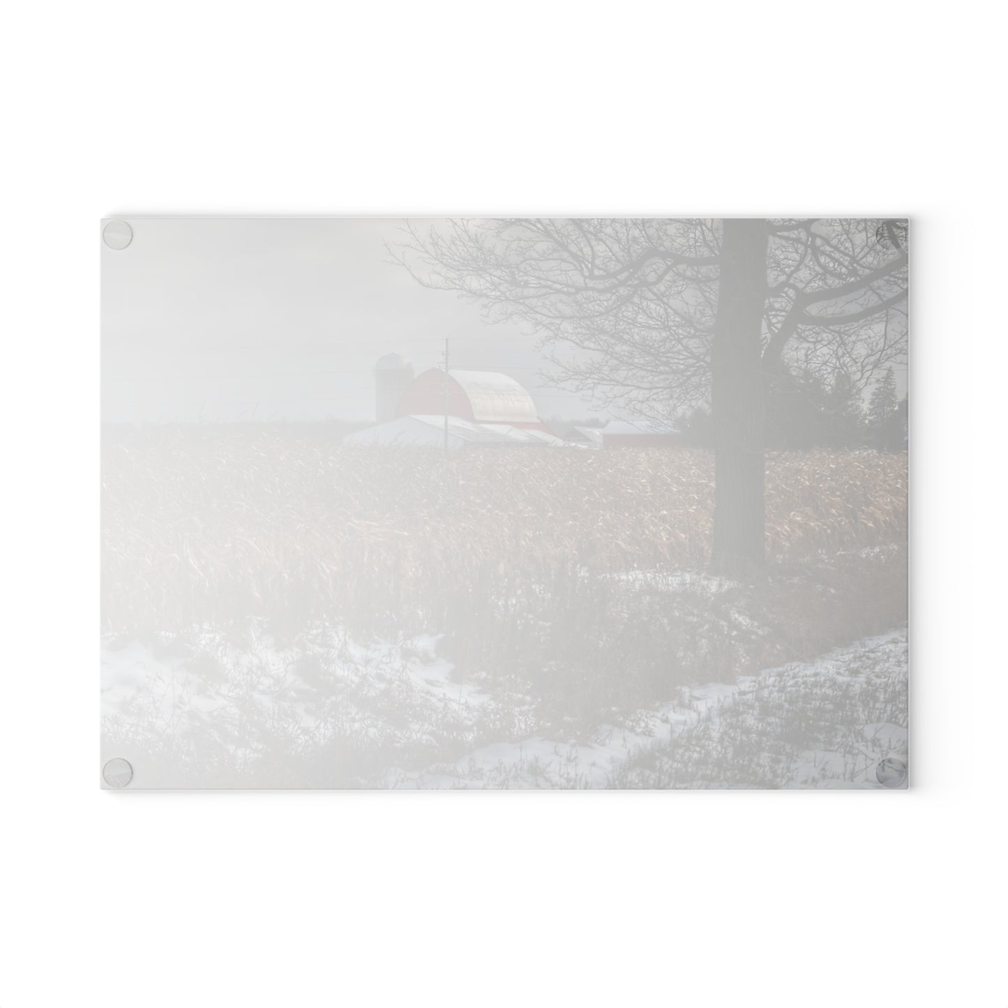 U R There Photography Edward Road Red Rustic Farmhouse Tempered-Glass Cutting Board