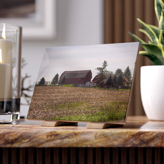 U R There Photography Bishop Road Reds IV Rustic Farmhouse Decorative Ceramic Tile