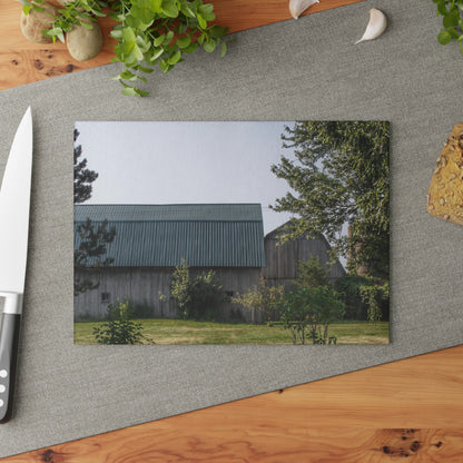 U R There Photography Bordman Road Greys Rustic Farmhouse Tempered-Glass Cutting Board